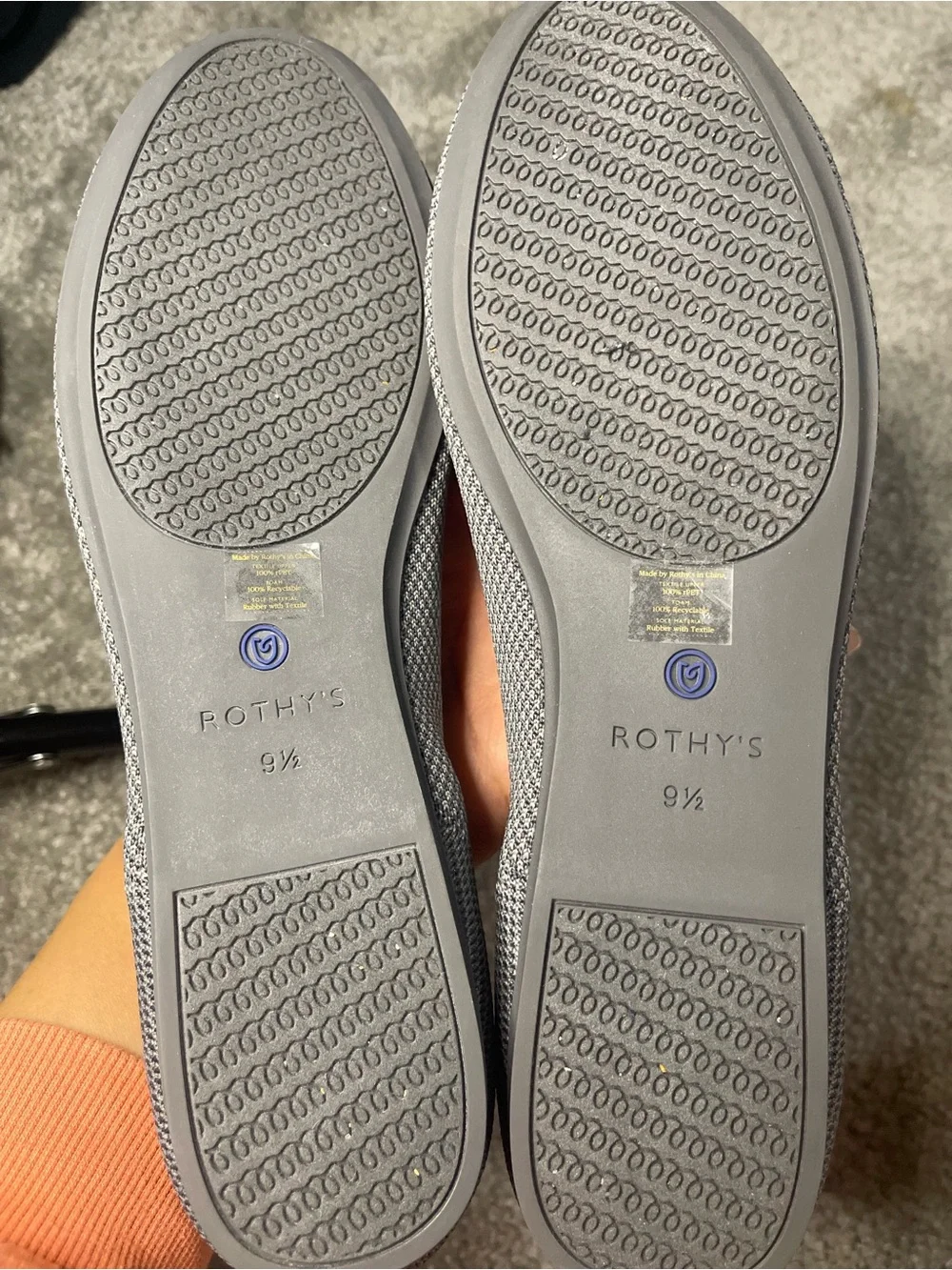 Rothy’s Round Toe Flat Charcoal Gray 9.5
